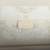 Christian Dior "All Around The World" Medium Book Tote White and Metallic Gold Embroidered Canvas