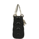 Christian Dior Small Lady Dior Bag Black Cannage Lambskin and Multicolor Python Light Gold Hardware