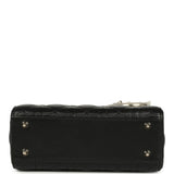 Christian Dior Small Lady Dior Bag Black Cannage Lambskin and Multicolor Python Light Gold Hardware
