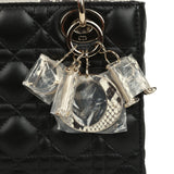 Christian Dior Small Lady Dior Bag Black Cannage Lambskin and Multicolor Python Light Gold Hardware