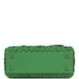 Christian Dior Small Lady Dior Bag "Clover" Lucky Green Lambskin Silver Hardware