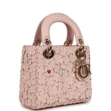 Christian Dior Mini Lady Dior Bag "Clover" Rose Soupir Lambskin Light Gold Hardware - Thumbnail View 2