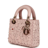 Christian Dior Mini Lady Dior Bag "Clover" Rose Soupir Lambskin Light Gold Hardware - Thumbnail View 5