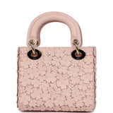Christian Dior Mini Lady Dior Bag "Clover" Rose Soupir Lambskin Light Gold Hardware - Thumbnail View 4
