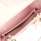 Christian Dior Mini Lady Dior Bag "Clover" Rose Soupir Lambskin Light Gold Hardware - Thumbnail View 9