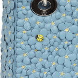 Christian Dior Mini Lady Dior Bag "Myosotis" Bleu Myosotis Lambskin Silver Hardware - Thumbnail View 8