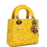 Christian Dior Mini Lady Dior Bag "Buttercup" Buttercup Yellow Lambskin Light Gold Hardware - Thumbnail View 2