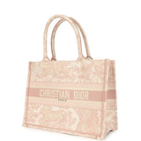 Christian Dior Medium "Jungle" Book Tote Pink and White Embroidered Canvas - Thumbnail View 5