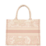 Christian Dior Medium "Jungle" Book Tote Pink and White Embroidered Canvas - Thumbnail View 4