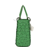 Christian Dior Small Lady Dior Bag "Clover" Shamrock Lucky Green Lambskin Silver Hardware - Thumbnail View 3