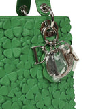Christian Dior Small Lady Dior Bag "Clover" Shamrock Lucky Green Lambskin Silver Hardware - Thumbnail View 7