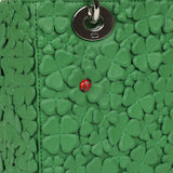 Christian Dior Small Lady Dior Bag "Clover" Shamrock Lucky Green Lambskin Silver Hardware - Thumbnail View 8