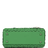 Christian Dior Small Lady Dior Bag "Clover" Shamrock Lucky Green Lambskin Silver Hardware - Thumbnail View 6