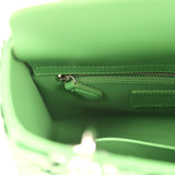 Christian Dior Small Lady Dior Bag "Clover" Shamrock Lucky Green Lambskin Silver Hardware - Thumbnail View 10