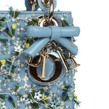 Christian Dior Mini Lady Dior Bag "3D Garden" Blue Multi Embellished Lambskin Light Gold Hardware - Thumbnail View 7