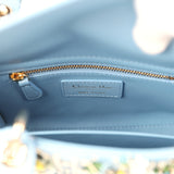 Christian Dior Mini Lady Dior Bag "3D Garden" Blue Multi Embellished Lambskin Light Gold Hardware - Thumbnail View 10