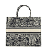 Christian Dior Large "Toile de Jouy" Book Tote Blue and Ecru Embroidered Canvas - Thumbnail View 4