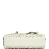 Christian Dior Mini Lady D-Joy Bag "Daisy" White Embroidered Lambskin Silver Hardware - Thumbnail View 7
