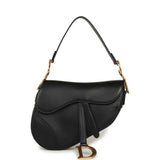 Christian Dior Saddle Bag Black Calfskin Antique Gold Hardware - Thumbnail View 1