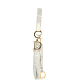 Vintage Christian Dior Mini "Newspaper" Saddle Bag White, Black Leather Gold Hardware - Thumbnail View 3