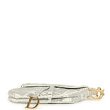 Vintage Christian Dior Mini "Newspaper" Saddle Bag White, Black Leather Gold Hardware - Thumbnail View 7