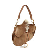 Vintage Christian Dior Mini "Mohawk" Saddle Bag Light Brown, White Pony Hair Gold Hardware - Thumbnail View 2