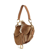 Vintage Christian Dior Mini "Mohawk" Saddle Bag Light Brown, White Pony Hair Gold Hardware - Thumbnail View 6
