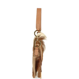 Vintage Christian Dior Mini "Mohawk" Saddle Bag Light Brown, White Pony Hair Gold Hardware - Thumbnail View 3