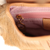 Vintage Christian Dior Mini "Mohawk" Saddle Bag Light Brown, White Pony Hair Gold Hardware - Thumbnail View 10