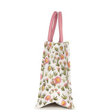 Christian Dior Medium "Daisy Garden" Book Tote with Strap Pink, White, Multi Embroidered Canvas Silver Hardware - Thumbnail View 3