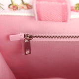 Christian Dior Medium "Daisy Garden" Book Tote with Strap Pink, White, Multi Embroidered Canvas Silver Hardware - Thumbnail View 9