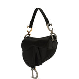 Pre-owned Christian Dior Mini Saddle Bag Black Satin, Crystals Gold Hardware - Thumbnail View 6