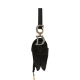 Pre-owned Christian Dior Mini Saddle Bag Black Satin, Crystals Gold Hardware - Thumbnail View 3