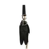 Pre-owned Christian Dior Mini Saddle Bag Black Satin, Crystals Gold Hardware - Thumbnail View 5