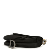 Pre-owned Christian Dior Mini Saddle Bag Black Satin, Crystals Gold Hardware - Thumbnail View 7