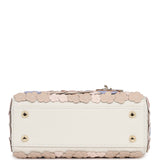 Christian Dior Mini Lady Dior Bag "Buttercup" Rose Soupir, Off-White, Light Purple, Light Brown Lambskin Light Gold Hardware - Thumbnail View 6