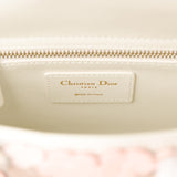Christian Dior Mini Lady Dior Bag "Buttercup" Rose Soupir, Off-White, Light Purple, Light Brown Lambskin Light Gold Hardware - Thumbnail View 9