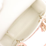 Christian Dior Mini Lady Dior Bag "Buttercup" Rose Soupir, Off-White, Light Purple, Light Brown Lambskin Light Gold Hardware - Thumbnail View 11