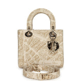 Christian Dior Small "Plan de Paris" Lady Dior Bag Naturel, White Grained Calfskin Light Gold Hardware - Thumbnail View 1