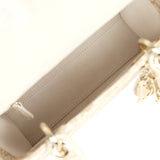 Christian Dior Small "Plan de Paris" Lady Dior Bag Naturel, White Grained Calfskin Light Gold Hardware - Thumbnail View 9