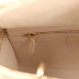 Christian Dior Small "Plan de Paris" Lady Dior Bag Naturel, White Grained Calfskin Light Gold Hardware - Thumbnail View 11