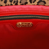 Vintage Fendi Leopard Baguette Bag Red Leather Gold Hardware