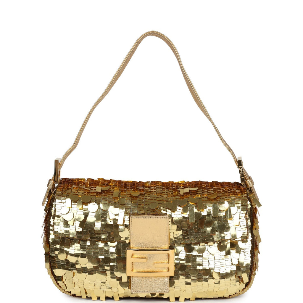 Vintage Fendi Baguette Bag Gold Sequin Gold Hardware