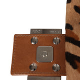 Vintage Fendi Baguette Bag Brown Leopard Pony Hair Silver Hardware