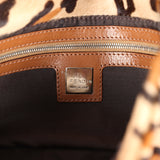 Vintage Fendi Baguette Bag Brown Leopard Pony Hair Silver Hardware