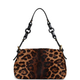 Vintage Fendi Leopard Mini Mama Bag Brown and Black Ponyhair Gold Hardware