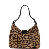 Vintage Fendi Leopard Shoulder Bag Brown and Black Ponyhair Silver Hardware