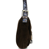 Vintage Fendi Baguette Bag Brown Velvet and Iridescent Python Silver Hardware - Thumbnail View 3