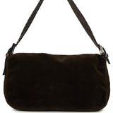 Vintage Fendi Baguette Bag Brown Velvet and Iridescent Python Silver Hardware - Thumbnail View 4