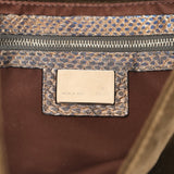 Vintage Fendi Baguette Bag Brown Velvet and Iridescent Python Silver Hardware - Thumbnail View 10
